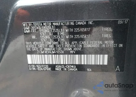 2018 Toyota Rav4 Xle z USA, uszkodzony, nr VIN 2T3WFREV4JW410508